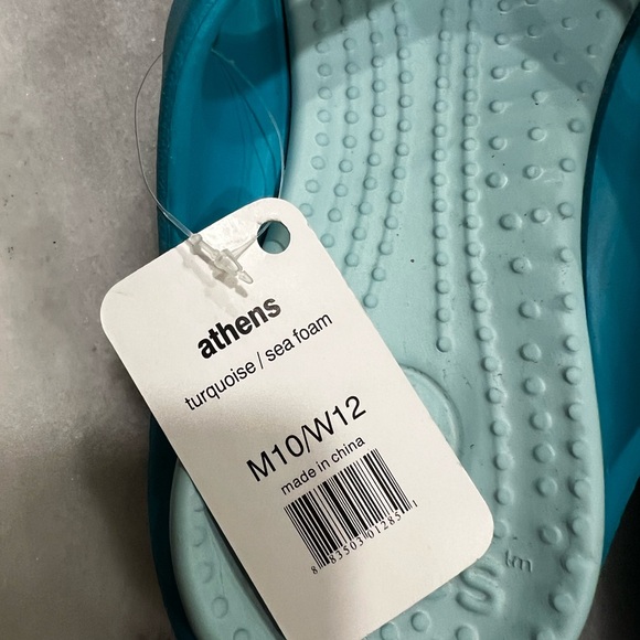 CROCS Aqua Blue Flip Flops - Picture 3 of 4